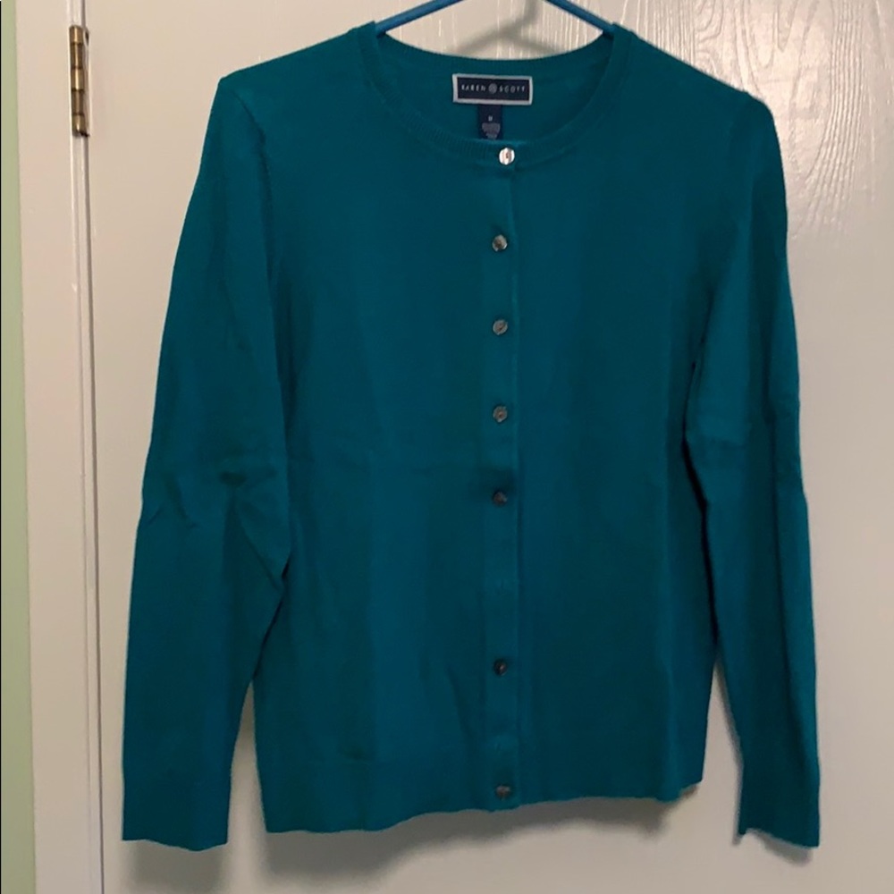 Teal button up cardigan